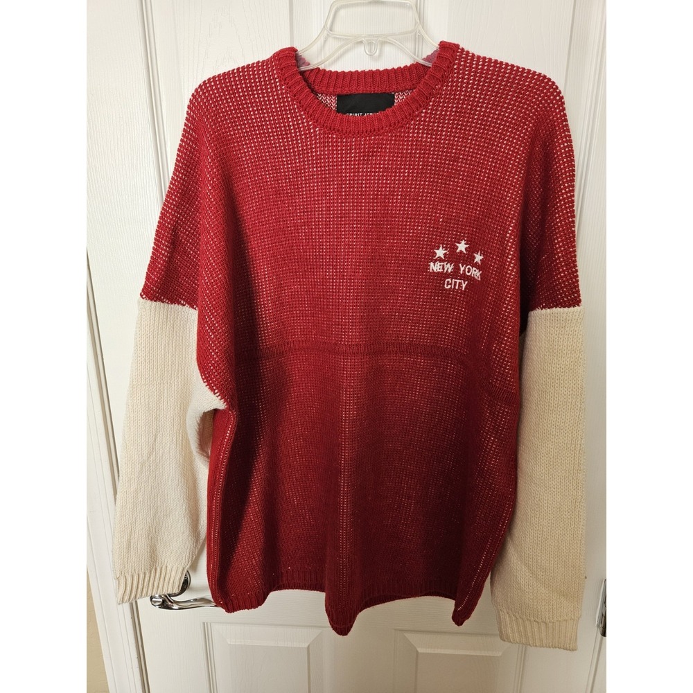 NWOT Spirit Jersey Women's New York Red Ivory LS Knit Sweater & Shorts Set, Med. - Picture 4 of 12